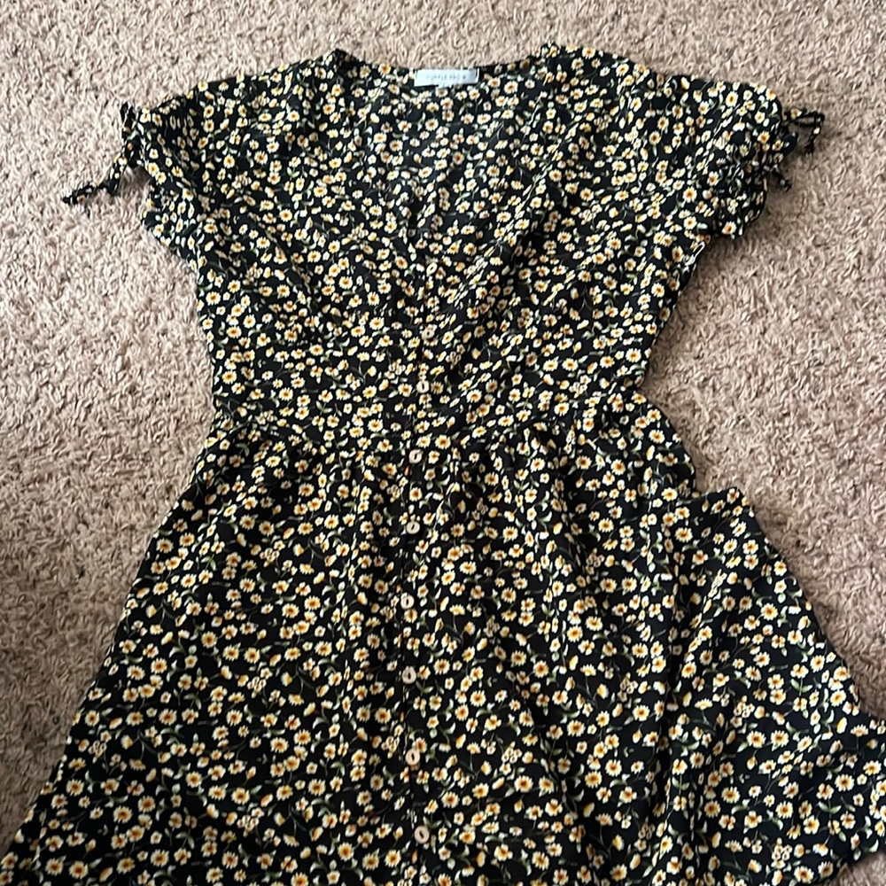 Black flower dress
